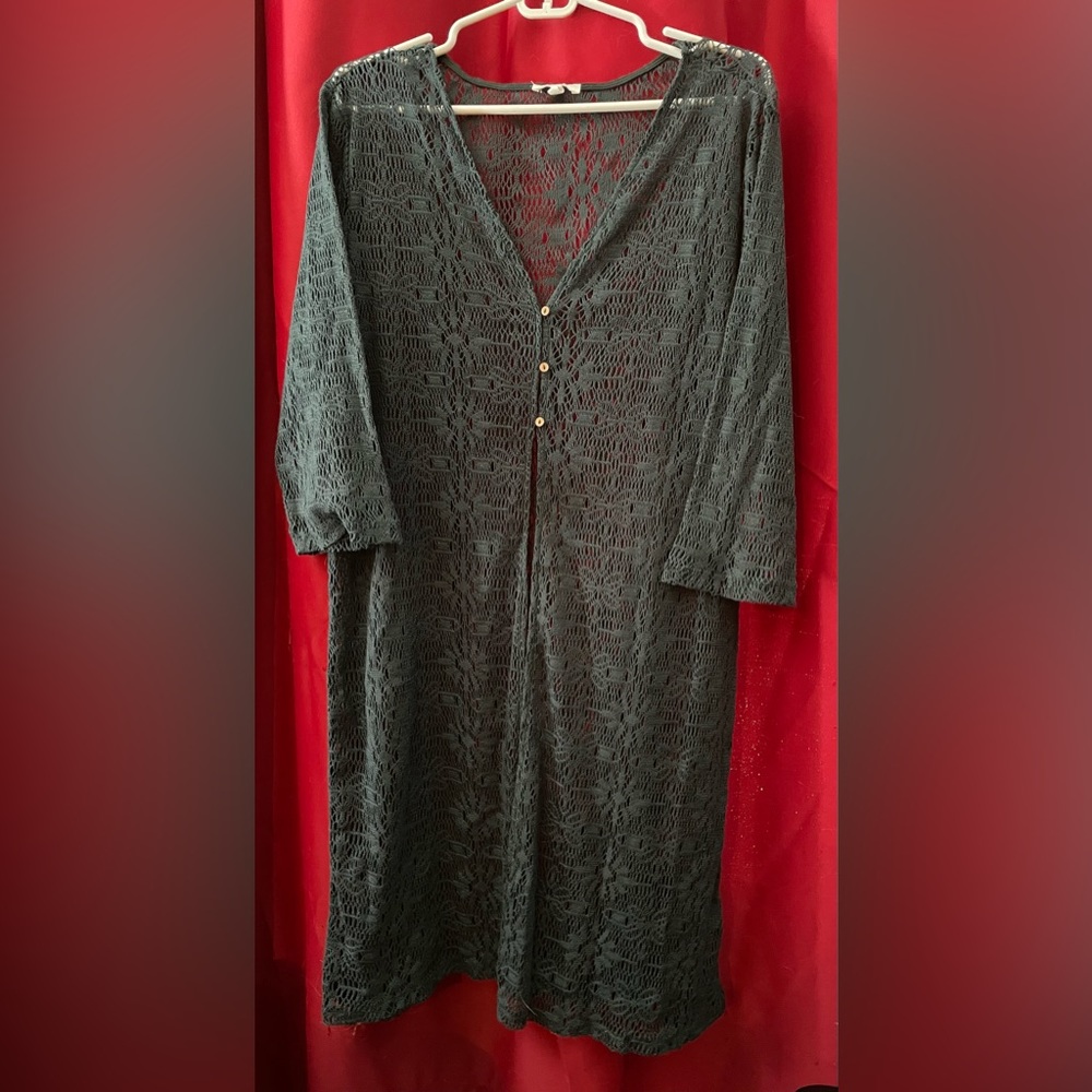 Green laced duster